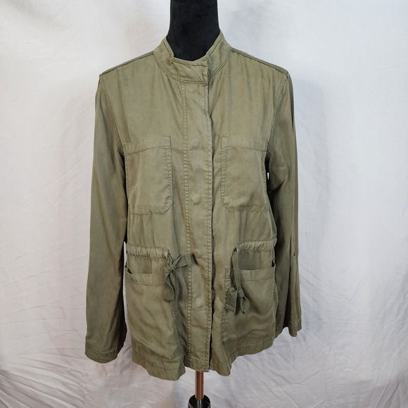 Social Standard By SANCTUARY Size Medium Tencel Snap Front Lightweight Jacket - Picture 6 of 11
